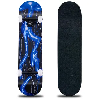 Skateboard, 31 x 8 Zoll komplettes Skateboard,8-lagiges Ahornholz, ABEC-11 Kugellager und 95A Rollen,Standard-Skateboards für Kinder, Jugendliche, Erwachsene, Anfänger