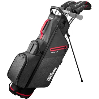 Wilson Profile Complete Golfschläger-Set, Für Starke Schwünge, Stahl-Konstruktion, Rechtshänder, Rot/Schwarz/Silber, Standardgröße