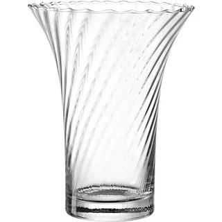 LEONARDO Ravenna, Blumenvase aus 3D veredeltem Glas, handgefertigte, geschwungene Glasvase in klassischem Stil, Unikat, Höhe: 22 cm, 018610, 1 Stück