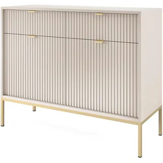 Selsey Sideboard 2-türig, Greige mit goldfarbenem Gestell, 104 cm B: H: 83