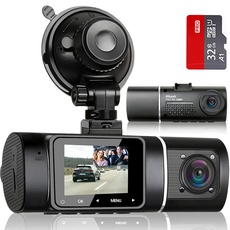 Bild J05 Dashcam Auto 1080P Dash Cam Vorne Innen mit 32GB SD-Karte, 310° Weitwinkelansicht, Autokamera mit Parküberwachung, Bewegungserkennung, Infrarot Nachtsicht, G-Sensor, Loop-Aufnahm, HDR, Akku