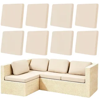 Jinfanshurich 8 Stück Outdoor Kissenbezüge für Sofa, Stretch Sofakissenbezug, abnehmbar & maschinenwaschbar, wetterfeste Patio Kissenbezüge für Gartenmöbel & Outdoor Sofa (Beige)