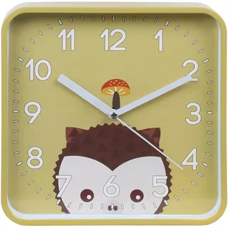sarcia.eu Igel Wanduhr analog, quadratische Uhr für Kinder 20,2x20,2 cm