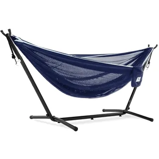 Vivere Mesh-Hängematte mit Gestell (280 cm) - Navy/Türkis