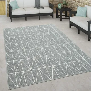 Outdoor Teppich Skandinavisch wetterfest Modern & Pflegeleicht für Innen & Außen Grösse 120x170 cm - Grau