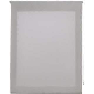 INTERBLIND | Premium Rollo, lichtdurchlässig, glatt, 110 x 175 cm (Breite x Höhe) - Rollo Stoffmaß 107 x 170 cm - lichtdurchlässiges Rollo Silber - Premium Fenster