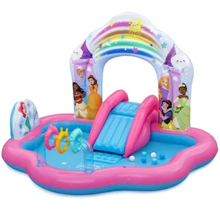 BESTWAY Disney Princess Wasserspielcenter Zauberhafte Welt Wasserrutsche 221 x 193 x 140 cm