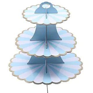 3 Stufen Dessert Ständer Faltbarer Karton Muffin Ständer Runden Cupcake Ständer für Dessert Tisch Hochzeit Geburtstag Partyzubehör