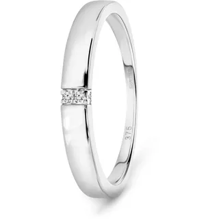 MIORE – Verlobungsring Damen aus 9 Karat Weißgold (375) mit 0.02 Ct Diamanten in Spannfassung – Verlobungsring mit 4 natürlichen Brillanten – Echtgold allergenfrei & handgefertigt (Gr.48-60)