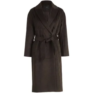 Zero Wollmantel "Damen Übergangsmantel mit Gürtel", schwarz braun melange