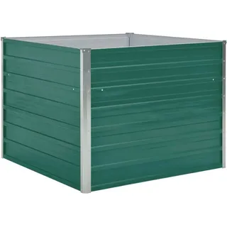vidaXL Hochbeet 100 x 100 x 77 cm Verzinkter Stahl Grün - Grün