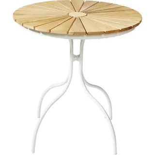 Cinas Gartentisch Ø 80 x 74 cm Teakholz/Weiß