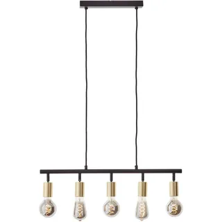 Brilliant Tiffany 1-flg. 90 cm schwarz matt, Metall/Bambus