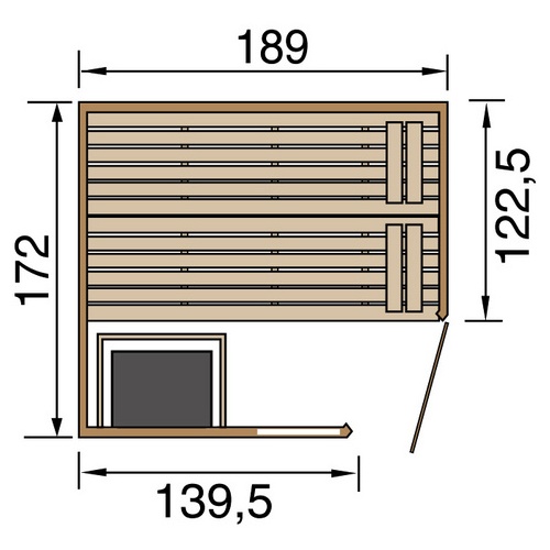 Bild von Massivholzsauna Valida Eck 1.8 7,5 kW BioS inkl. Steuerung