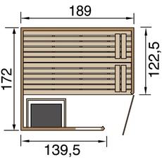 Bild von Massivholzsauna Valida Eck 1.8 7,5 kW BioS inkl. Steuerung