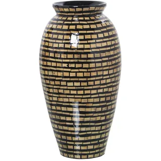 Bodenvase aus Holz in Natur und Schwarz, 21 x 40 cm