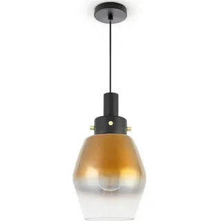Paco Home Pendelleuchte »DORA« E27 Hängelampe Glas Esstisch Industriell Vintage Modern schwarz