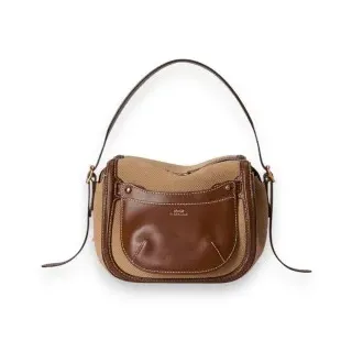 Polo Ralph Lauren für Damen. 428P11041002 Minibolso satchel Polo ID aus Wildleder und beigefarbenem Leder (OSFA), Lässig
