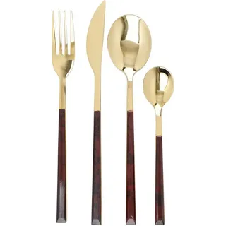 MIKASA MKTORT16PC Besteck-Set of Besteck, Edelstahl - Gold