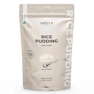 Nutri + Reis Pudding Pulver 1 kg ohne Zucker + Süßstoffe Neutral - Instant Rice Pudding 1000 g Natural - fettarm + cremig - der perfekte Snack