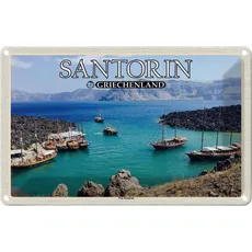 Blechschild 20x30 cm - Santorin Griechenland Kameni Vulkaninsel