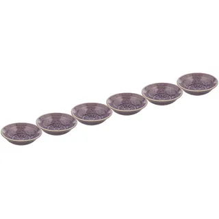 Butlers Dipschalen 6er-Set Sumatra 200 ml , Violett , Keramik , 14x4x14 cm , Geschirr, Schalen & Schüsseln
