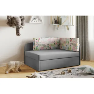 Kaiser Möbel Kaiser Möbel Kinderbett Kindersofa mit schlaffinktion und bettkasten, wachsendes Bett WINNIE Grau-Mine Links