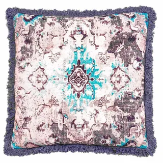 Mandala Life ART Meditationskissenbezug - 65 cm mit Fransen - Quadratisch bedruckter Boho Chic Bodenkissenbezug aus Baumwolle