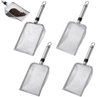 Unyqoos® Gartensieb-Set aus rostfreiem Edelstahl, 4 wechselbare Einsätze, ergonomischer Handgriff – für Kompost, Erde, Sand & Kies