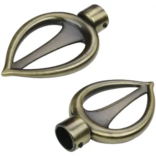 LIEDECO Gardinenstangen-Endstück Flamme 2-läufig Ø 16 mm 9,4 cm Gold
