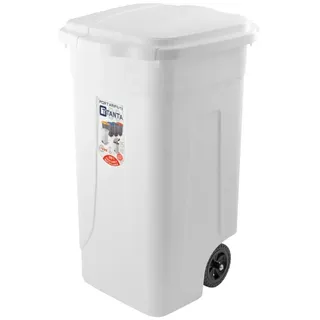 Bidone Trespolo 80 Liter Weiß Mit Rollen Mit Deckel Sss