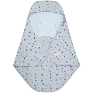 Sterntaler Einschlagdecke Dino Rexi - Einschlagdecke mit Klettverschluss - passend für Babyschale, Kinderwagen oder Buggy - mit Hydrocool Futter, graublau