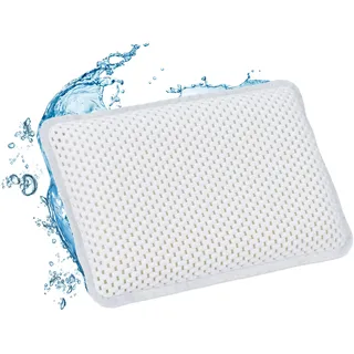 Relaxdays Badewannenkissen, Badekissen mit 8 Saugnäpfen, Spa, Wannenkissen für Kopf & Nacken, 19 x 5,5 cm,