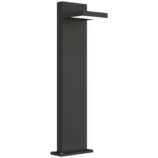 Lucande LED Außenleuchte Silvan (Modern) in Schwarz aus Aluminium (1 flammig,) - Wegeleuchte Pollerleuchte Wegelampe Sockelleuchte
