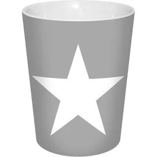 infinite by GEDA LABELS (INFKH) Porzellanbecher "Großer Stern", V-Form, circa 300 ml, grau, 8,5 x 10 cm