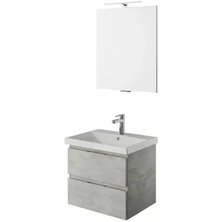 Pelipal Badezimmer , Grau , Holzwerkstoff , 2 Schublade(n) Schubladen , 60 cm , Made in Germany , hängend, Typenvielfalt , Badezimmer, Badmöbelsets & Badmöbelserien, Badmöbel-Sets