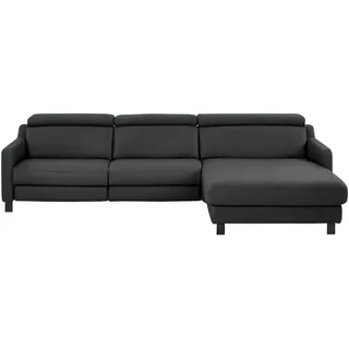 Valdera Ecksofa , Anthrazit , Leder , Echtleder , Semi-Anilinleder , Ottomane rechts, L-Form , 291x176 cm , Goldenes M , Typenauswahl, Lederauswahl, Stoffauswahl, seitenverkehrt erhältlich, Bettfunktion erhältlich , Wohnzimmer, Sofas & Couches, Wohnlandschaften, Ecksofas