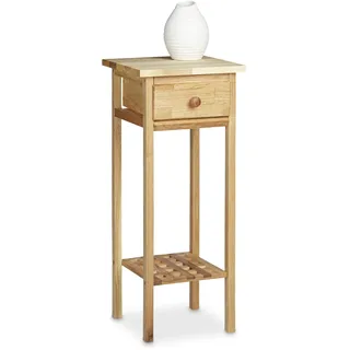 Relaxdays Telefontisch Braun Walnuss 60 x 25 x 25 cm