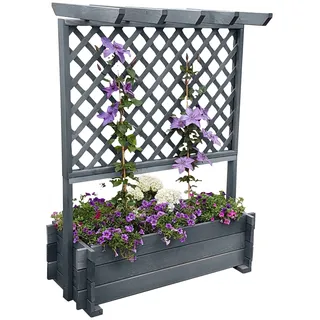 promadino Rankhilfe Rankkasten mit Pergola, BxTxH: 112x65x139 cm, grau