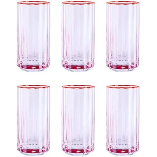 Butlers Longdrinkglas (6er-Set) Fiori , Pink , Glas , Gläser, Longdrinkgläser