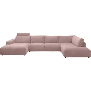 Musterring Wohnlandschaft "Lucia U-Form" Verschiedene Farben, inkl. Kopfstütze, Gesamtbreite 434 cm, rosa