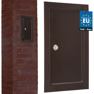 KOTARBAU® Kamintür 155 x 290 mm Kupfer Antik Ofentür mit Hitzeschild zum Öffnen mit Schraubenzier oder Münze