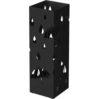 Schirmständer , Schwarz , Metall , 15.5x49x15.5 cm , Tropfschale , Garderobe, Schirmständer