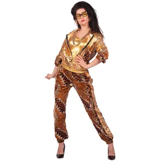 Wilbers & Wilbers 4072-80er / 90er Jahre Trainingsanzug für Damen, Jacke und Hose, Jogginganzug Let ́s Party Kostüm, für Karneval