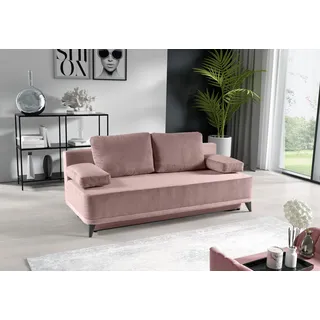 WERK2 Schlafsofa »Rosso«, 2-Sitzer Sofa und Schlafcouch mit Federkern & Bettkasten, rosa