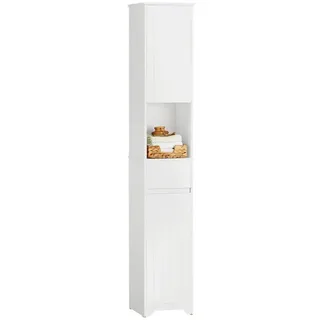 SoBuy Hochschrank Badregal Badezimmerschrank Badezimmermöbel Weiß BZR109-W
