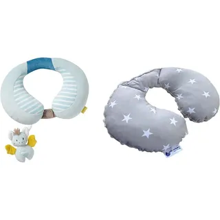 Fehn 065282 Nackenstütze Fledermaus – Maße: 24 x 20 cm & Medi Partners NACKENKISSEN Kinder Nacken Nackenstütze 100% Baumwolle/Minky Baby Nackenhörnchen