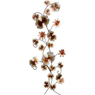 HOFMANN LIVING AND MORE Wanddekoobjekt aus Metall, mit antik finish, Motiv Schmetterlinge und Blüten, goldfarben