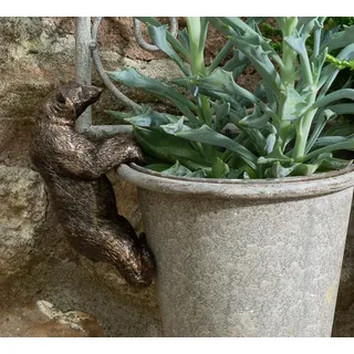 Pot Buddies Handgefertigter Eisbär-Figur für Blumentopf-Aufhänger – dekorative hängende Gartendekoration – Blumen-Pflanzgefäß-Figur