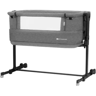 Beistellbett KINDERKRAFT "NESTE GROW", Baby, Gr. B/H/L: 57cm x 69cm x 100cm, kein Härtegrad, dunkelgrau, Kunststoff, Polyester, Babybetten Beistellbett